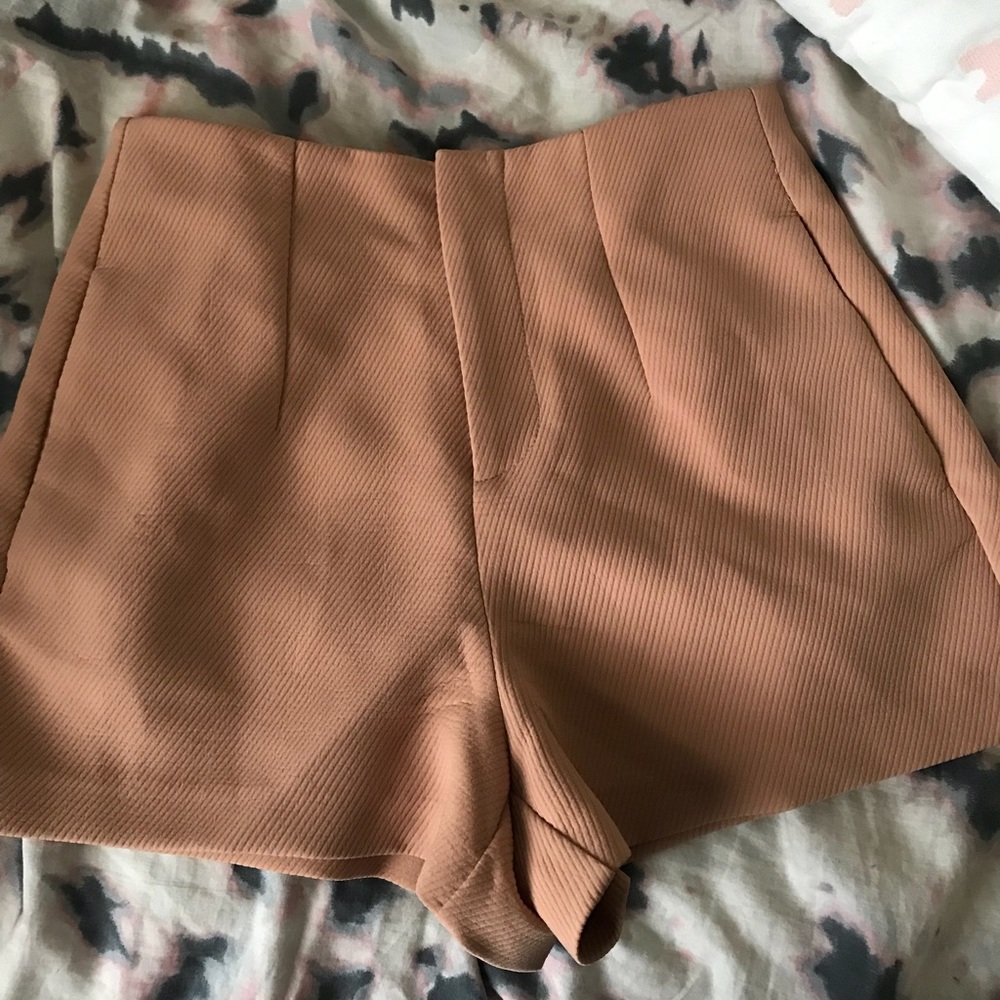 Nude pink high waisted shorts